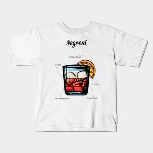 Negroni Cocktail Recipe Kids T-Shirt